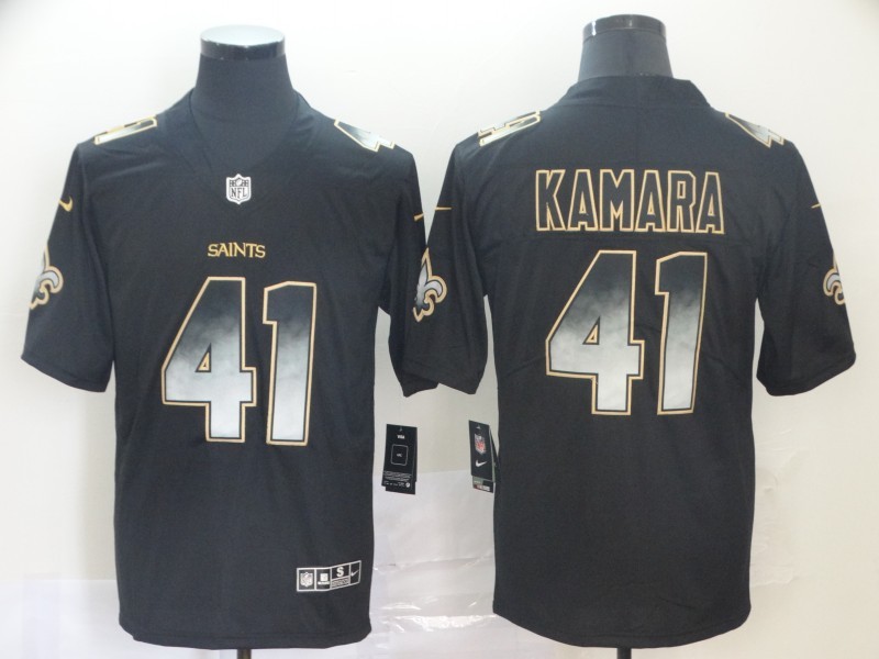 Men's New Orleans Saints #41 Alvin Kamara Black Authentic Jersey